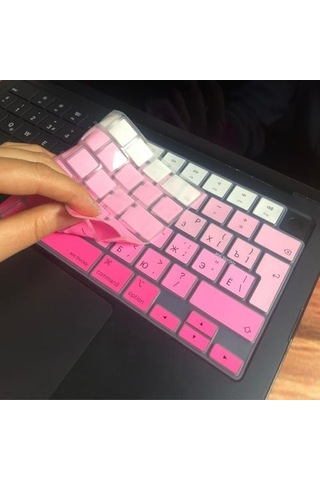 Macbook Rusça Klavye Koruyucu Uk Ters L Enter M1-m5 A2681 A3113 A3240 A3449 A2941 A3241 A2442 A2779 A2992 A2485 A2991 Russian Keyboard Cover Touch Id Pembe