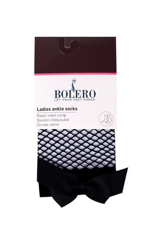 Bayan Kurdelalı Siyah File Soket Siyah