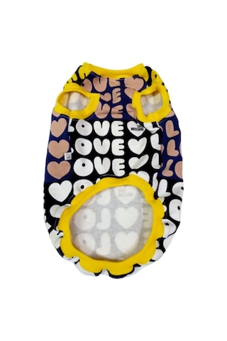 Love Desenli Kedi Köpek Kıyafeti Elbisesi