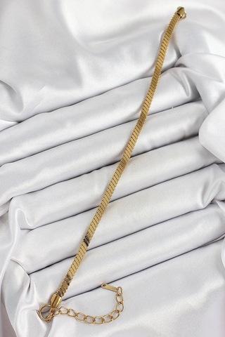 Shoecide 316l Çelik Gold Renk Yassı Zincir Model Kadın Bileklik Çok Renkli