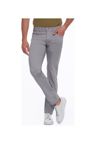 Hatemoğlu Gri Regular Fit Yüksek Bel Düz Paça Basic Kot Pantolon Gri