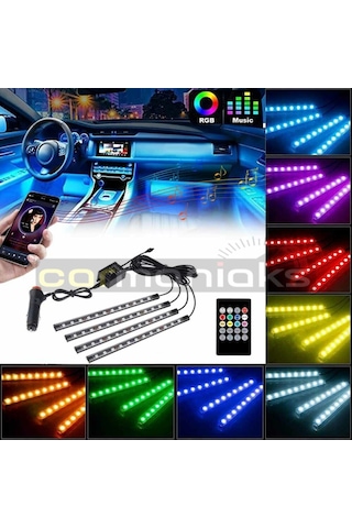 Araç Içi Ayak Altı Led Sese Duyarlı Led Müziğe Duyarlı 12 Led