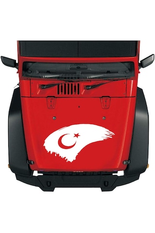 Türk Bayrağı Sticker - Ay Yıldız, Türkiye, Araba Oto Motosiklet Karavan Sticker - 00786 14x7 Cm