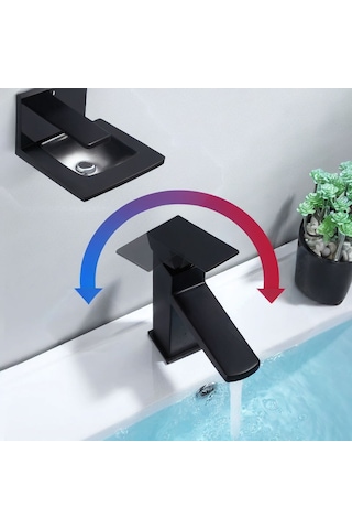 Siyah Lavabo Bataryası Ve Siyah Lavabo 602b Siyah