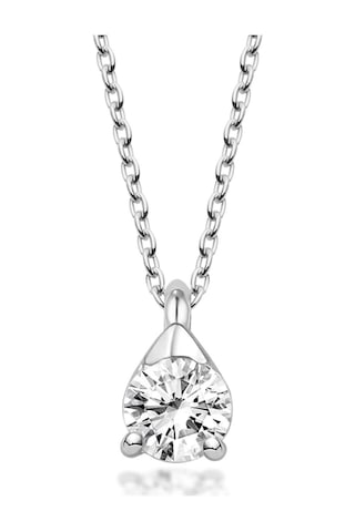 Swarovski Tek Taş Damla Kadın 925 Ayar Gerçek Gümüş Kolye