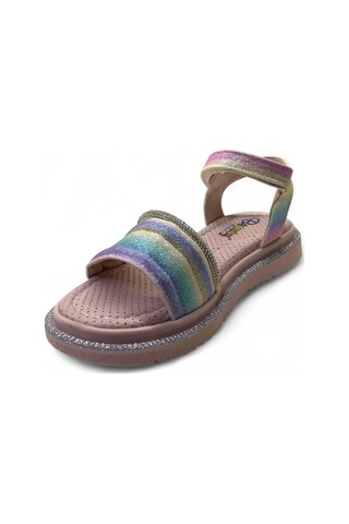 540 Kız Çocuk Taşlı Sandalet Renkli