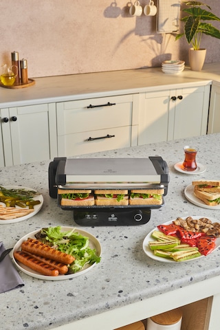 Emsan Inox Feel Steel 1800 W 6 Dilim Kapasiteli Izgara Ve Tost Makinesi