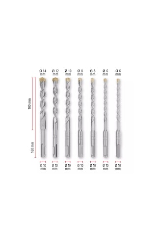 Einhell SDS PLUS uç seti 7 parça 6-14/Einhell SDS PLUS uç seti 7 parça 6-14/160 mm - 49265510160 mm - 49265510