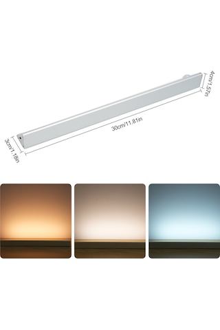 Ranyeek Alüminyum Koltuk Dolabı Lambası - 120 İnsan Ve Işık Sensörlü, 300lm, 2000mah Pil, Usb-c Şarj, 60 Led 2835, Sürekli Aydınlatma, Manyetik Montaj, Tekli Paket Beyaz