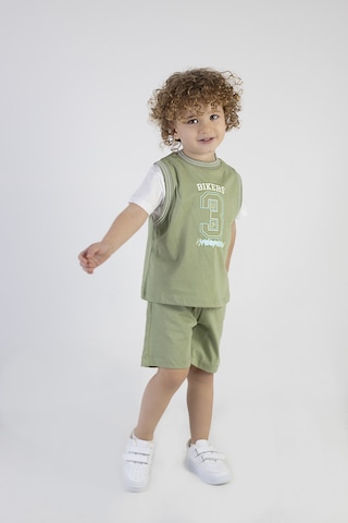 Erkek Çocuk Bikers Baskılı Kısa Kollu Şortlu Alt Üst Takım 001