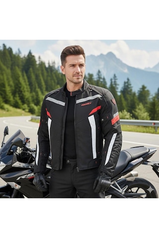Prosev Ce2150 4 Mevsim Motosiklet Montu Siyah-kırmızı Motorcu Mont