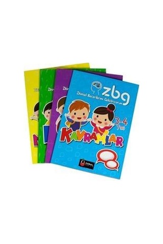 Limon Kids ZBG - Zihinsel Becerilerimi Geliştiriyorum Seti 3 - 4 Yaş - 4 Kitap Takım - Soner Öztürk - Coral Dağıtım
