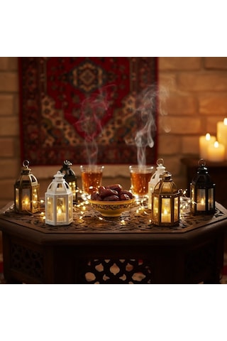 Ramazan Temalı Büyük Altıgen Açık Kubbe Led Lamba Diğer