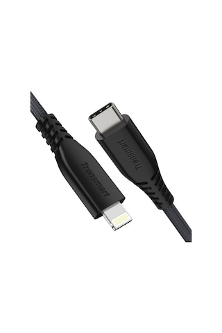 Tronsmart LCC04 3A MFI Sertifikalı Type-C to Lightning Apple iPhone / iPad Uyumlu Hızlı Şarj ve Data Kablosu Siyah 1.2 Metre