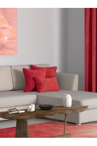 Br Perle Home Daily Series Kırmızı Kırlent Yastık Kılıfı Gelincik