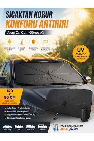 Araç Öncam Güneşlik Şemsiye Tip 140 x 80