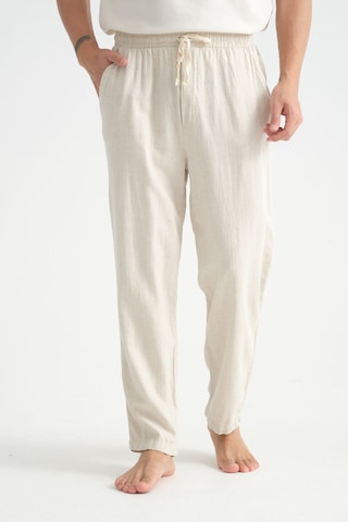 Redline Luxe Erkek Baggy Keten Karışımı Rahat Pantolon Bol Paça Yeni Sezon Bej