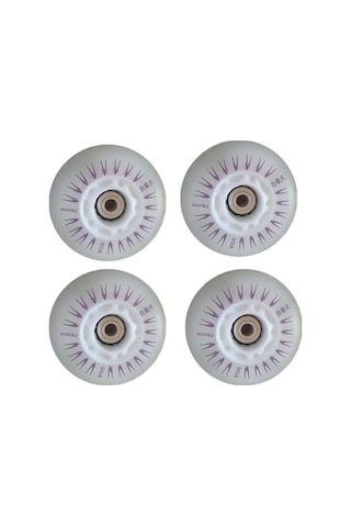 Bosphorusboutique Yeşil 4 Adet 76/80mm Paten Led Işıklı Yanıp Sönen Tek Sıra Tekerlekli Paten Ayakkabı Tekerlekleri 76 Mm Nj Yeşil