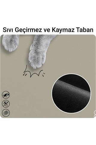Matgo Pati Food Water Krem Evcil Hayvan Beslenme Matı Mama Paspası 50 x 70 CM