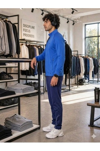 Cross Time Erkek Mavi Slim Fit Eşofman Takımı