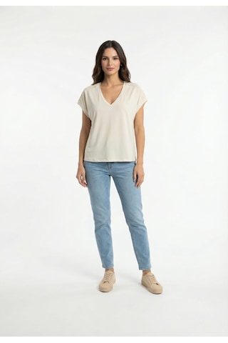 Only Onlfree Life S/s V-neck Lace Top Jrs Kadın T-shirt 15369294 Ekru