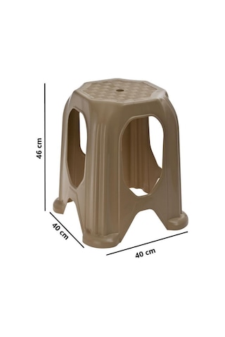 Omnipazar Sy-4518 Plastik Kuşaklı Tabure Büyük Boy 4'lü Set Kahverengi