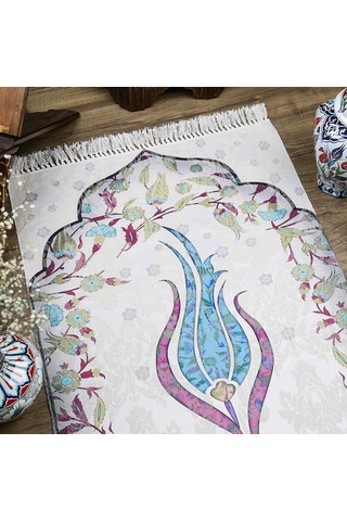 İnce Pamuk Seccade Turkuaz - Lale 70x117 Cm - 370 Gr Çok Renkli