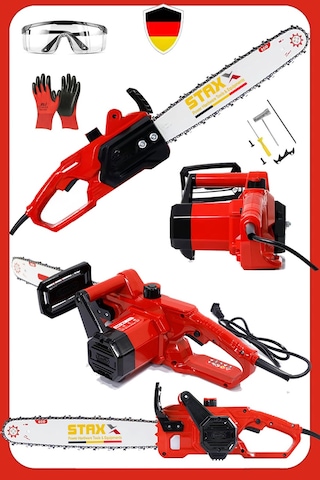 Staxx Ecor400 4000W Elektrikli Testere Hızar Ağaç Odun Kesme Motoru + Ev Tipi 40cm 16IN Palalı Set