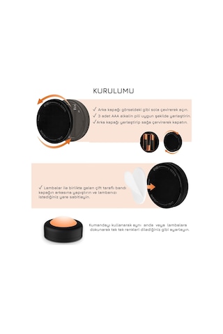 Upway 4 Lü Set Led Aydınlatma Dekoratif Rgb Gece Lambası 12 Renk Kumandalı Küçük Siyah