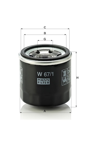 Mann Filter W 67/1 Yağ Filtresi Nissan - Kıa