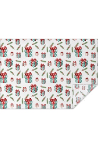 Noel Desenli Dikdörtgen Masa Örtüsü 60x84 İnç, Su Geçirmez Ve Leke Tutmaz Noel Hediye Çam Ağacı