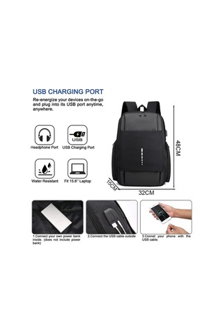 Fastbuy Usb Şarjlı Ultra İnce Ve Dayanıklı 15,6 Dizüstü Bilgisayar Sırt Çantası