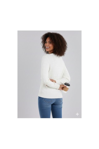 Youknitwear You Riviera %100 Pamuk V Yaka Kadın Kazak Beyaz V