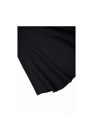 Kadın Siyah Nokta Kabartmalı Altın Fermuarlı Uzun Kollu Elbise Siyah