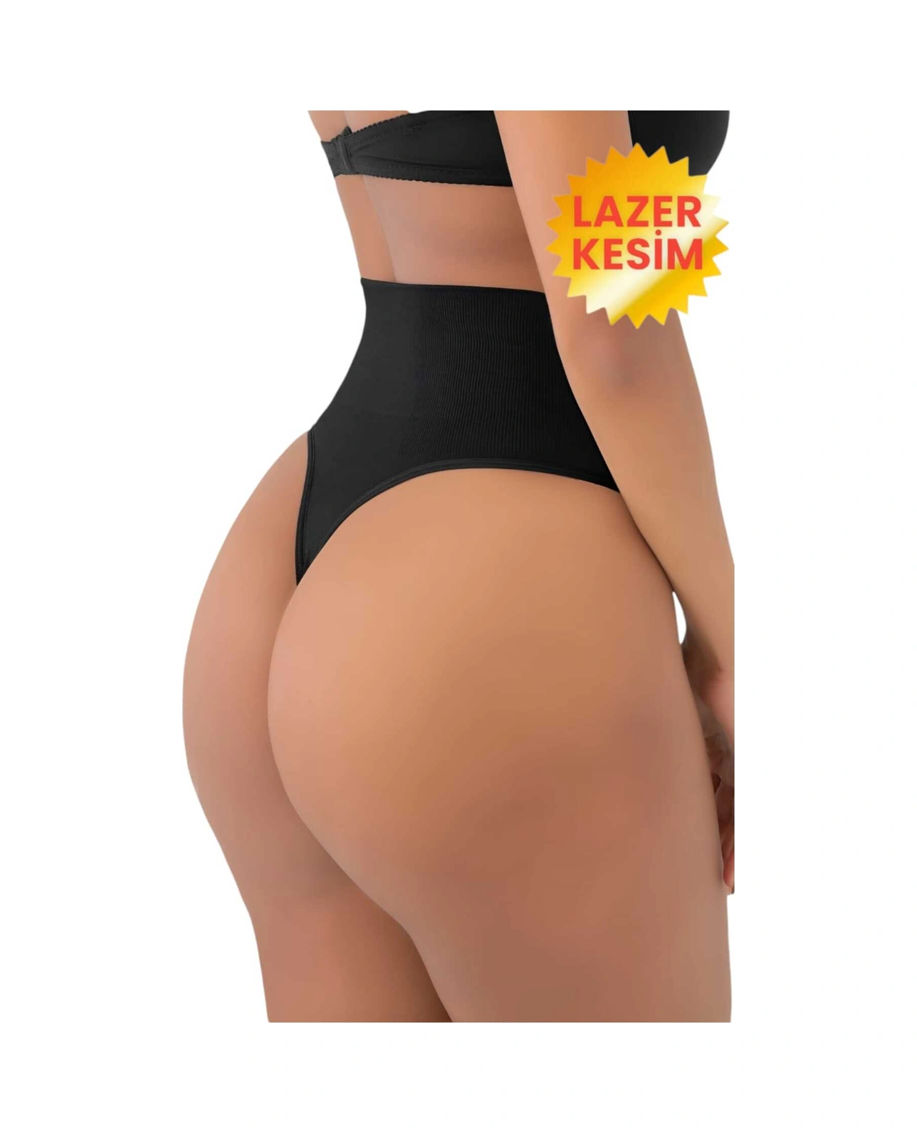 Tezzgelsin Kadın Lazer Kesim Ve Toparlayıcı String Korse 3'lü Set Siyah