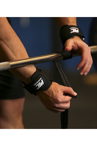 Musclecloth Big Grip Pro Lifting Straps + Pro Wrist Wraps Seti Siyah