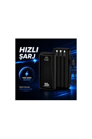 Hepu Hp-ap09 20.000 Mah 22.5w Hızlı Şarj Powerbank Entegre Kablolu Dijital Göstergeli