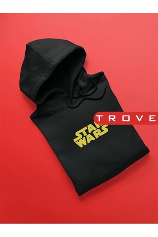 Startmore Unısex Kadın Erkek Star Wars Yıldız Savaşları Siyah Kapüşonlu Hoodie %100 Pamuk Tasarım Sweatshirt Siyah