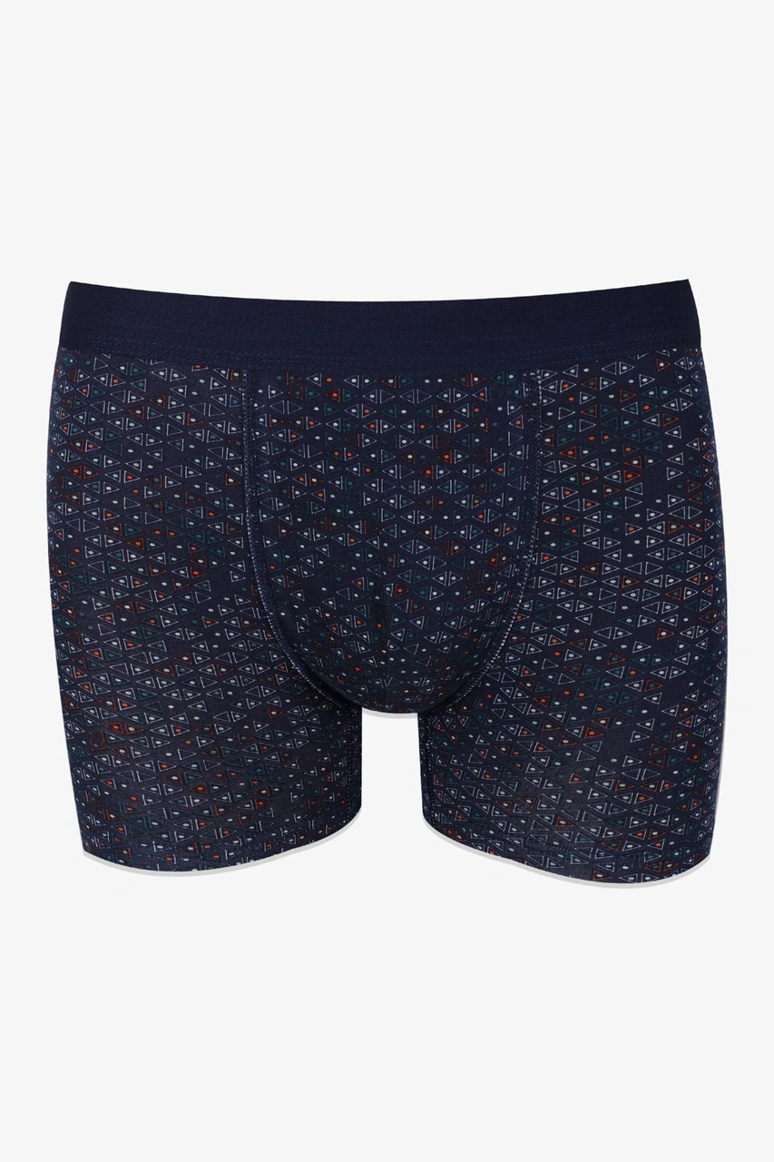 Erkek Üçlü Pamuklu Likralı Boxer Ko9003bx Lacivert - Siyah
