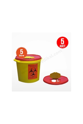 Tıbbi Atık Kovası 5 Lt 5 Adet