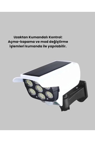 Solar Şarjlı Kamera Tasarımlı Led Duvar Lambası Hareket Sensörlü Dış Mekan Aydınlatma Standart