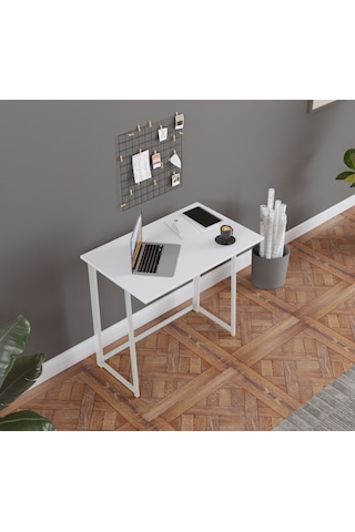 Fahrettin Küçük Work Katlanabilir Çalışma Masası Bilgisayar Masası Çizim Masası Work001 50 x 80 Beyaz67