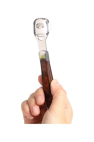 Maiyame Ahşap Saplı Paslanmaz Çelik Ayak Bakımı Aleti - Ölü Cilt Ve Kavrulukları Hassasce Kaldırır