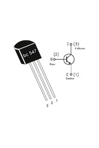 10 Adet Bc547 Transistör Bjt Npn To-92 100 Ma 45v