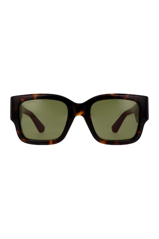Gucci Gg 1663s 002 52 Kadın Kare Kırçıllı Siyah Kemik Güneş Gözlüğü Siyah