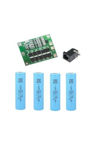4 Adet Aspilsan Li-ion, 4s 40a Bms. Ve 5,5x2,5 Dişi Soket