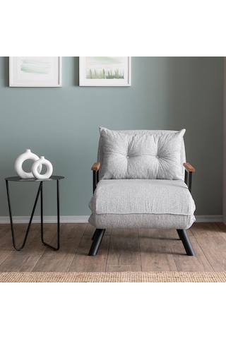 Pafu Sando Tekli Katlanır Yataklı Koltuk Teddy Gri