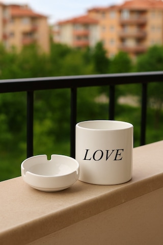 Porselen Baskılı Küllük - Hope