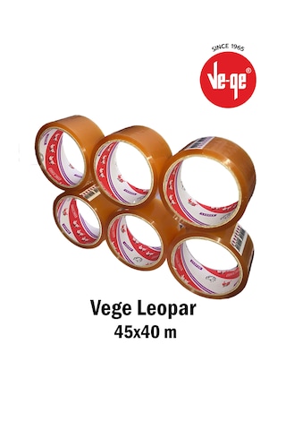 Vege Leopar Koli Bandı 45x40m Şeffaf 6 'lı 1 Adet