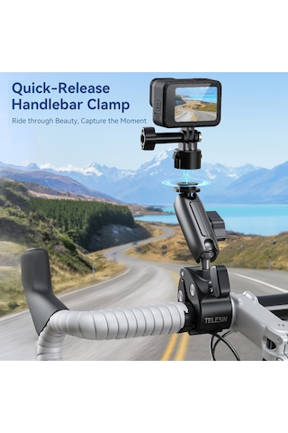 Telesin S3-hbm-01 Hızlı Bırakma Bisiklet Gidon Kelepçe Siyah